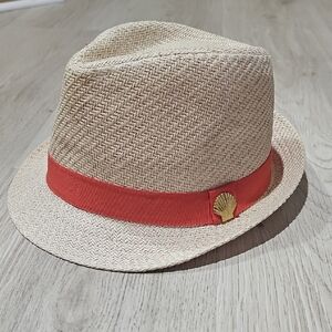 Charming Charlie Beige Hat With Gold Seahell